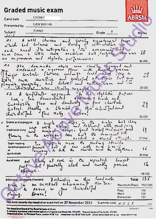 各級術科考試成績